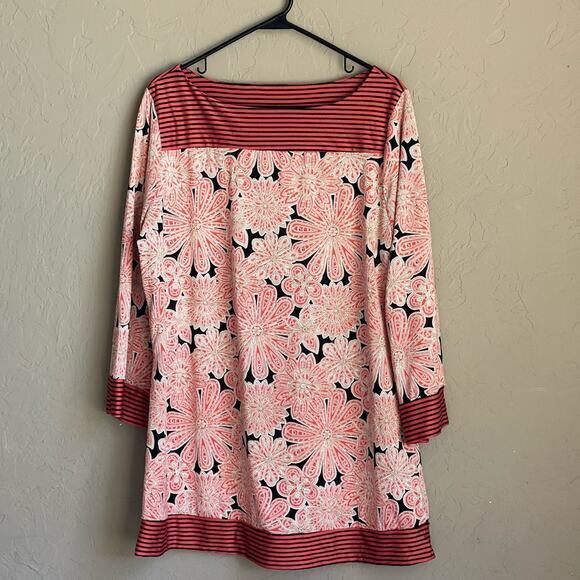 New Direction Floral‎ Stretchy long blouse size 1X - Picture 1 of 4